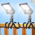 Solar Fence Lights Outdoor 60 LEDs Motion Sensor Security Light with Flexible Octopus Tripod 3 Lighting Modes Adjustable Angle for Fence Deck Camping Patio (2)