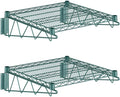 2-Pack 24 x 24 Fixed Wire Green Epoxy Wall Mount Shelf Commercial Wall Mount Shelving NSF