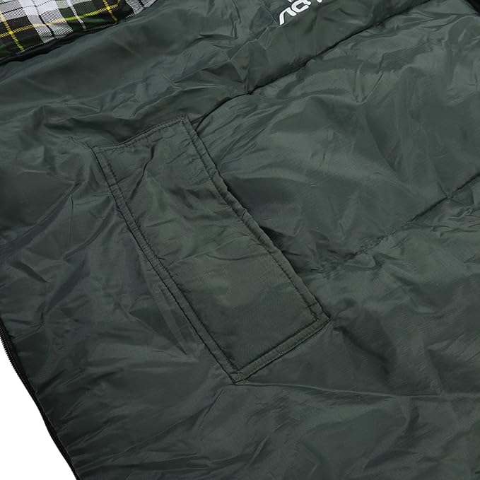 Double Sleeping Bag for Camping &amp Hiking | Thickened Flannel Lining &amp Hollow Cotton Fill | Portable Envelope Design for Outdoor/Travel/Home Use | 0°C Comfort Rating