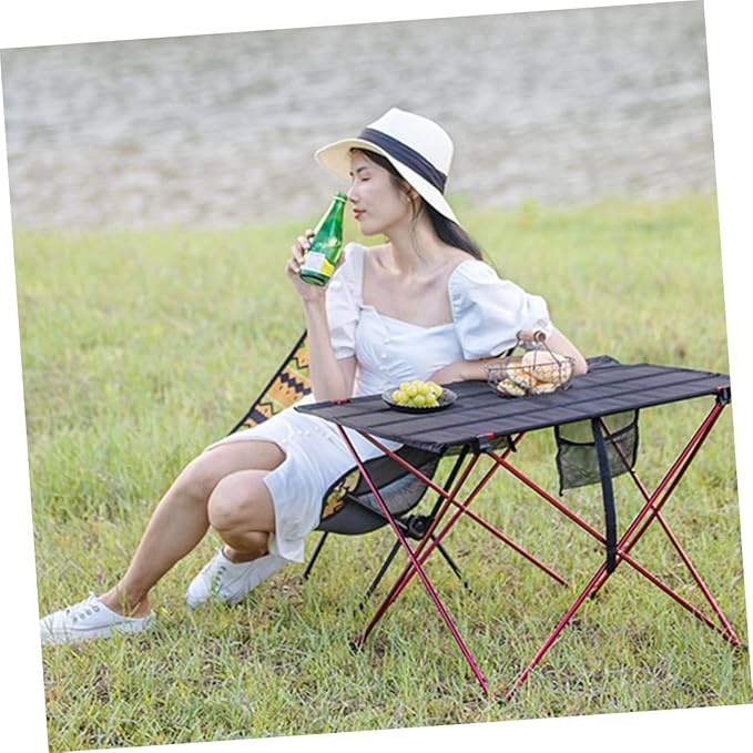 Portable Folding Camping Table Aluminum Outdoor Beach Picnic Table Pop up for Camping Hiking
