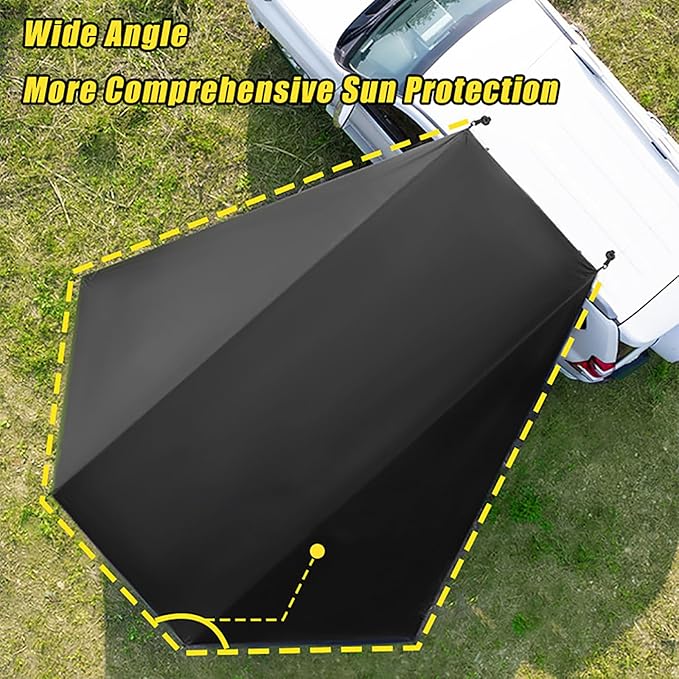 Car Camping Awning for Chrysler Pacifica 2004-2008 2017 2018 2019 2020 2021 2022 2023 2024 2025 Large Car Side and Rear Awning Outdoor Vehicle Sun Shade Shelter for Camping Overlanding