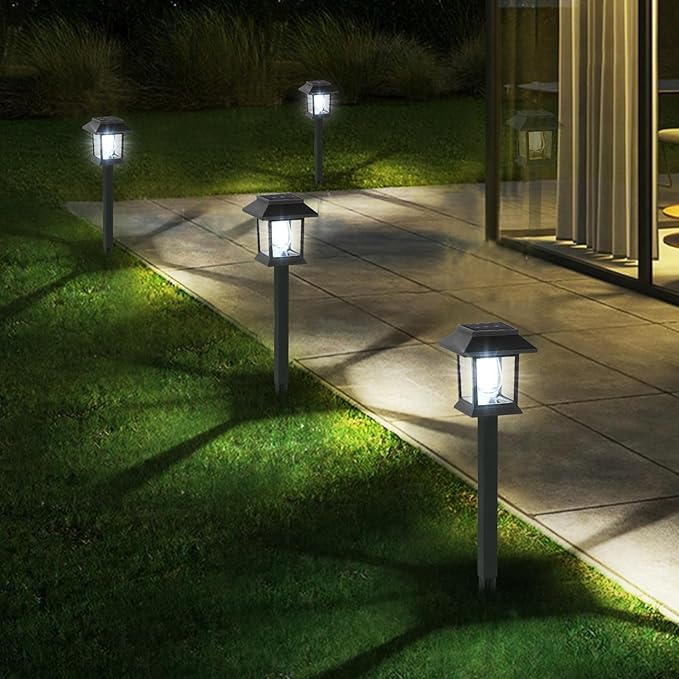 Greluna Solar Lights Outdoor12 Pack 6000K Waterproof Auto On/Off Solar Pathway Lights for Your Garden Landscape Path Yard Patio DrivewayWalkway Decor