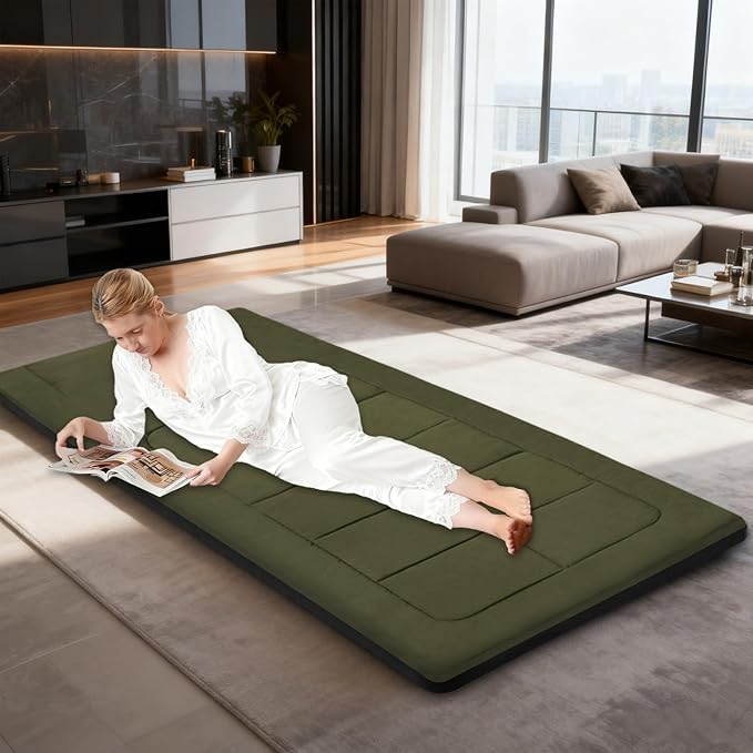 Portable Camping Cot Mattress 80 x 36 Inches Sleeping Mat with Waterproof Anti-Slip Bottom Floor Mattress Easy to Carry for Guest Tent Lawn Yard Camping Cot Easy to Store
