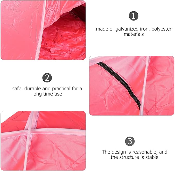 Instant Pop-Up Beach Tent Portable Sunshade Shelter Foldable Camping Hiking Tent with UV Protection Large Red for Travel and Picnic Outdoors
