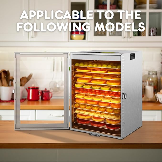 316 12pcs Stainless Steel Commercial Dehydrator Tray 11.42in Food Dehydrator Trays 12 Pack Fruit Dryer Trays BPA-Free Food Dryer Accessories