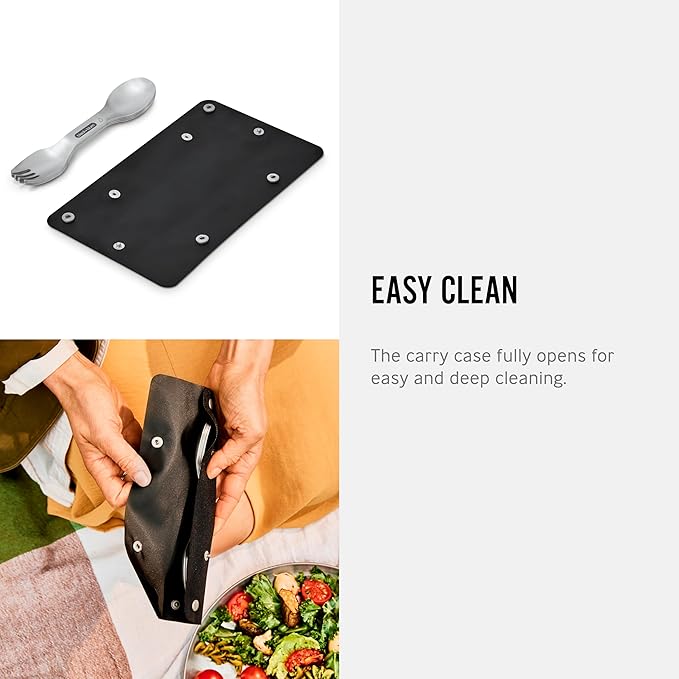 Black+Blum Spork Set of 4 - Stainless Steel Spork Set with as Easy Clean Carry case