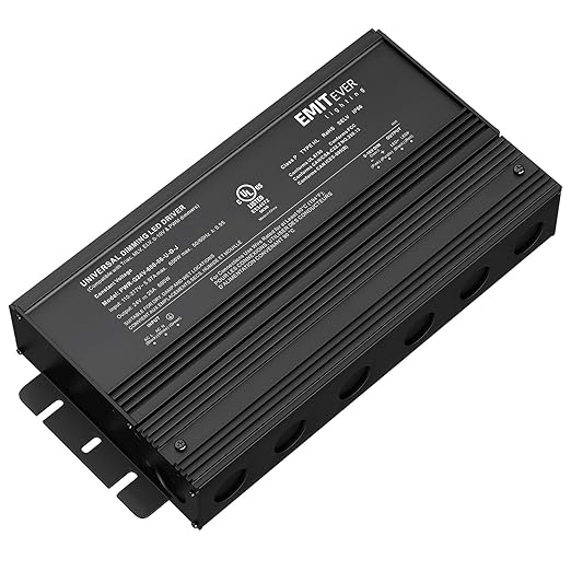 EMITEVER Dimmable Led Driver 600W AC 110V-277V to DC 24V Transformer 5-in-1 Dimming: ELV/MLV/TRIAC / 0-10V / 1-10V / 10V PWM/Potentiometer Waterproof IP67 and UL Listed