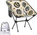 Honeybaby Folding Camping Chair Zebra Print Circle Camping Chairs Lightweight Portable Chair Outdoor Foldable Chairs for Camping Travel Picnic Beach Hiking