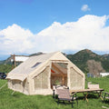 UNIISTRENGH Inflatable Camping Tent Air Glamping Quick Set Up Waterproof Pop Up Tents with Stove Jack Hole and Carry Bag