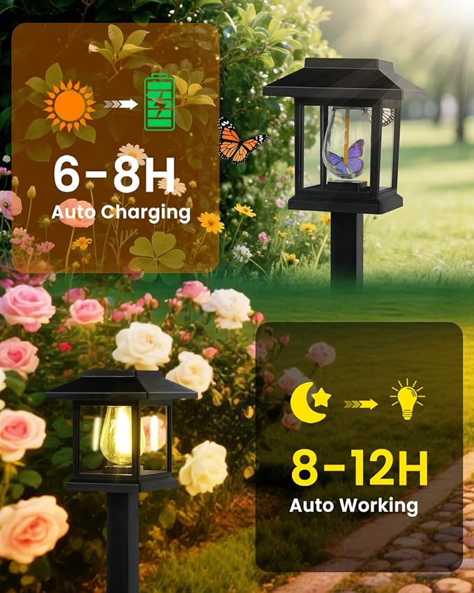 Albelt Solar Pathyway Lights Outdoor 8 Pack Waterproof Solar Garden Lights with Auto On/Off Landscape Lighting for Garden Yard Pathway Patio Driveway Decor