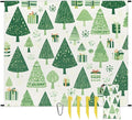 Waterproof Sandproof Beach Blanket 59''×68'' Christmas Tree Polyester Outdoor Picnic Blanket with 4 Stakes &amp Storage Bag for BeachCampingVacation Green