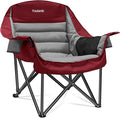 Oversized Camping Chair Portable Folding Camping Chairs with Side Pocket Cup Holder and Carry Bag Heavy Duty Outdoor Camping Chairs for Adults Fishing Sports Trip up to 400lbs Style 3