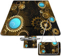 Vintage Steam Punk Clock Art Waterproof Outdoor Picnic Blanket Sandproof Beach Mat for Camping Hiking Grass Travelling