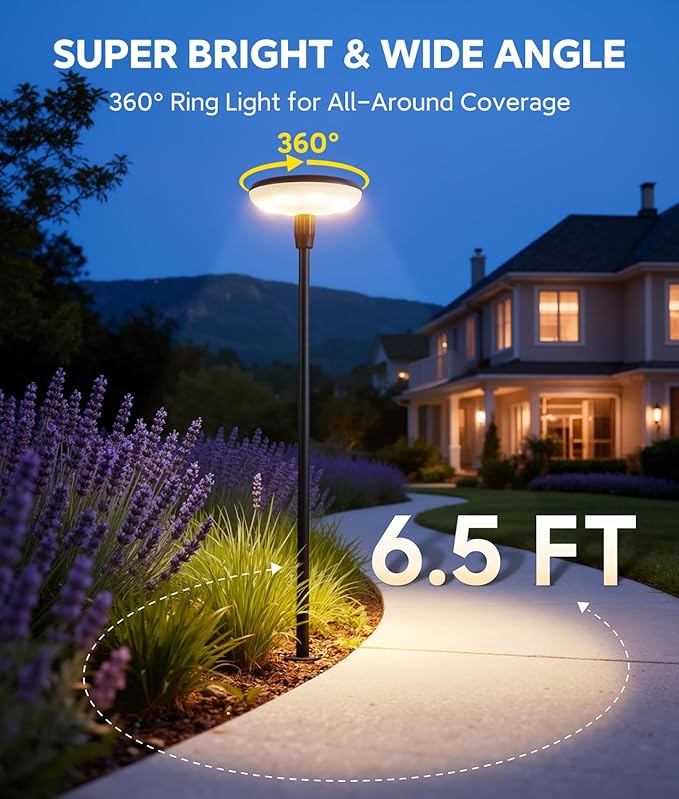 LETMY Solar Pathway Lights Outdoor 8 Pack Durable Metal Solar Path Lights Auto On/Off Garden Lights Solar Powered IP65 Waterproof Solar Lights Outdoor for Landscape Path Garden Patio Driveway