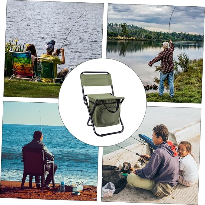 Folding Fishing Lounge Chairs Ice Pack Storage High Density Oxford Portable Camping Chair for Beach