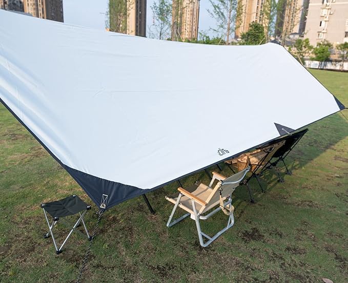 iClimb Waterproof Sun Shield Tarp UPF 50+ for Tent Hammock Camping Backyard Party (Tarp 14'4 × 9'6)