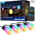 Govee S14 Bulb Outdoor String Lights 2 144ft RGBIC Smart Warm White Outdoor Lights with 15 LED Bulbs 111 Scene Modes for Outdoor Decor IP66 Compatible with Alexa Google Matter APP Control