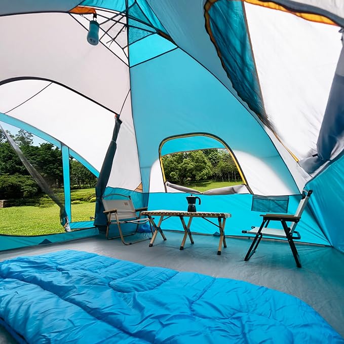 UNP Camping Tent with Screen Room Portable 6 Person Camping Tent with Screen Porch Family Dome Tent for Camping Outdoor - 14'x11'x72''(H)