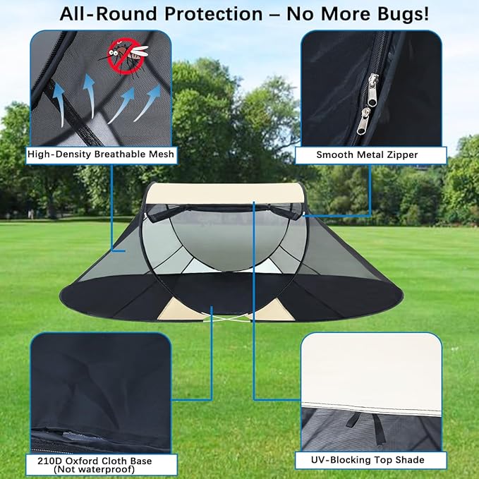 Akiky Pop Up Mosquito Tent for Camping1 Person Camping Tent with Bug Screen TentMosquito Net Foldable Portable for Adults Kids