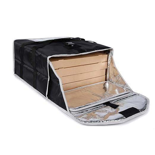 cherrboll Insulated Pizza Delivery Bag Commercial Food Warmer Carrier Bag 18 by 18 by 9 Holds 4-16 Pizza Boxes or Trays