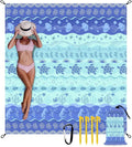 Beach Blanket Waterproof Sandproof Oversized 9 Ft X 10 Ft Sand Free Extra Large Beach Mat with 4 Corner Pockets and Stakes Lightweight Portable for Beach Picnic Travel Camping Outdoor