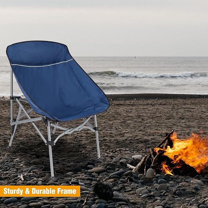 Oversized Extra Large Heavy Duty Camping Chair for Adults 400lbs Capacity Portable Folding Chair with Carry Bag Extra Wide Compact Design for Hiking Backpacking Travel Picnic