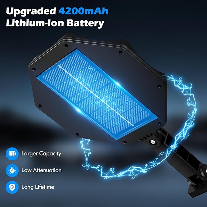 Solar Flood Lights Outdoor 4-Pack Black 30000 Lumen 3E+2 Watts 672 LED Motion Sensor Dusk to Dawn Waterproof Modern Style Ideal for Outdoor Spaces