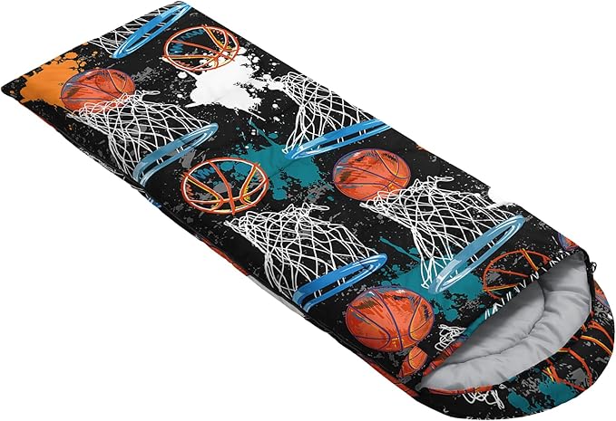 Axolotl Gamepad Sleeping Bag3 Season Warm and Cool Weather Game Console Sleeping Bag for Boys TeensWaterproof Lightweight Geometry Hexagonal Sleeping Bag for TravelingOutdoors CampingBlueBlack