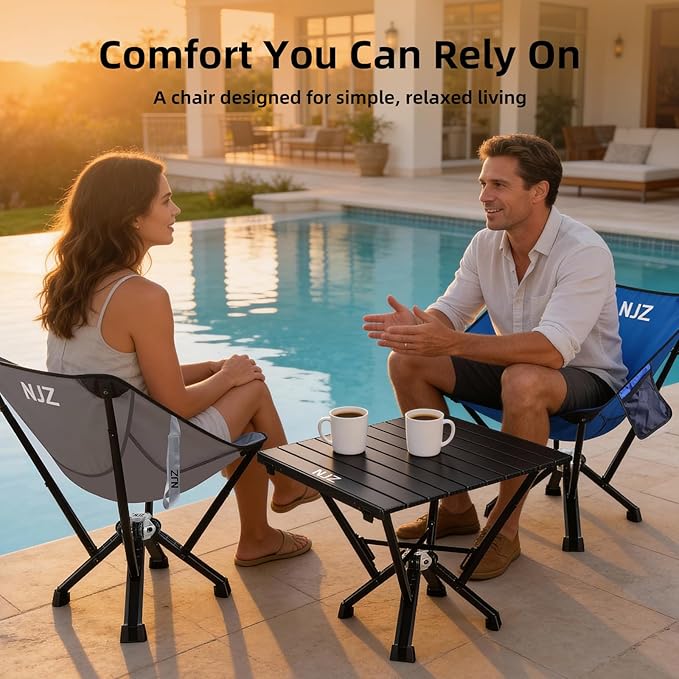 Folding Outdoor Chair — Easy Outdoor Comfort Simple One-Piece Design Stable Aluminum Frame Relaxed Seating for Backyard Camping &amp Everyday Use
