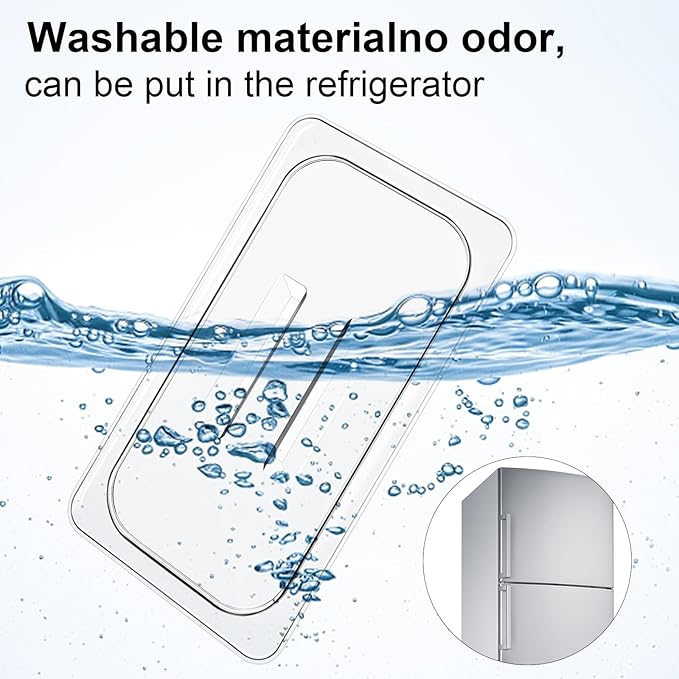 10 Pcs 1/3 Size Clear Food Pan Lids Polycarbonate Universal Handled Hotel Pan Cover Table Catering Plastic Food Pan Lid with Handle Restaurant Commercial Pan Covers for Food Fruits Vegetables