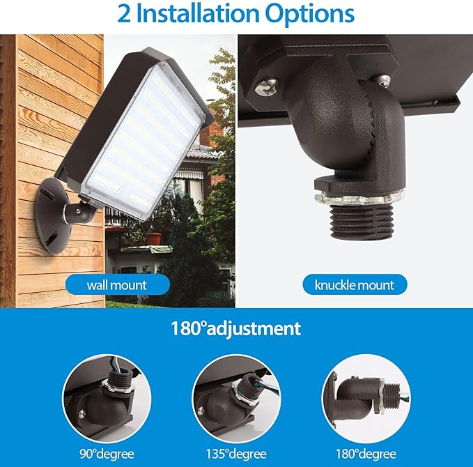 150W LED Flood Light Outdoor Knuckle Switch Controlled Floodlight with Plate5000K 22000Lm IP65 Waterproof Outdoor Security Lights for Yard Garden GarageETL Listed
