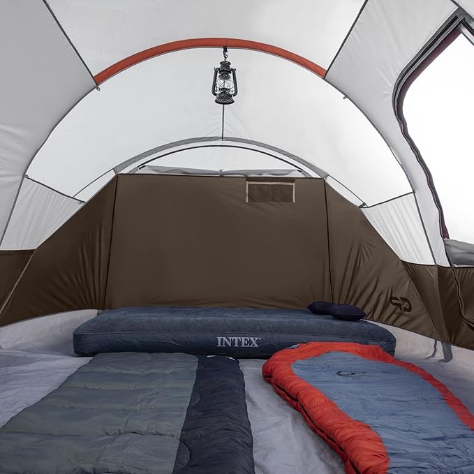 CAMPROS CP Camping Tent 10 Person Family Cabin Tent 2 Room Water Resistant Waterproof Tent with Top Rainfly 4 Large Mesh Windows Double Layer Easy Set Up Portable with Carry Bag 16ft x 9ft x72in