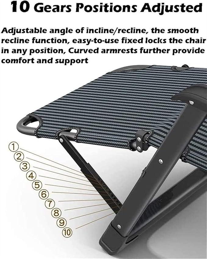 Outdoor Folding Recliner Deck Chair for Garden Beach Patio Comfortable Rocking Sunbathing Lounge Chair