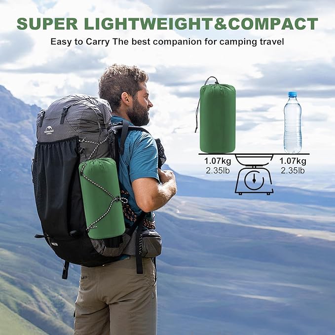 Camping Sleeping Pad with Pillow: Extra Thick 4.7 Inch Ultralight Self Inflating Air Mat Connectable 50D Insulated Sleep Mattress for Backpacking Camp Hiking Tent (Olive Green)