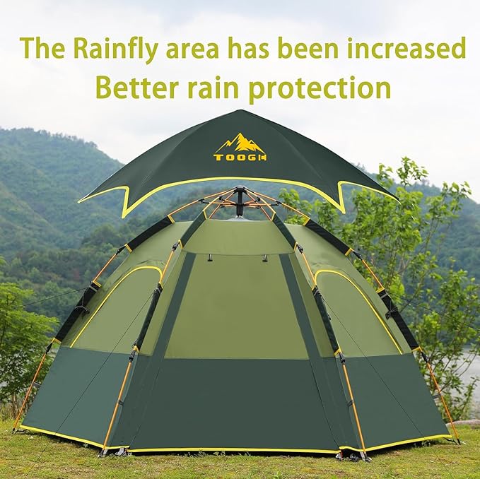 Camping Tent with Instant Setup 2/3 Person Weatherproof Easy Quick Set Up in 60 Seconds with Rainfly Backpack Tent for Family Camping &amp Hiking Upgraded VentilationCenter Height 66-inch