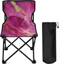 Marble Hot Pastel Burgundy Folding Camping Chair Lightweight Portable Chairs for Adults with Carrying Bag for Indoor