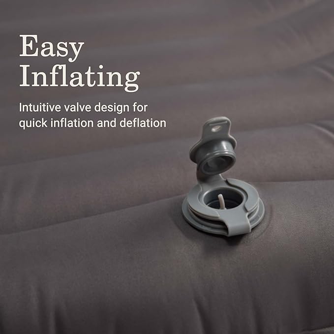 Coleman Inflatable Sleeping Pad Soft &amp Comfortable with Brushed Knit Surface Easy Inflatation Lightweight Green