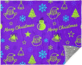 Christmas Snowman and Santa Green and Purple Lightweight Fuzzy Comfy Throw Blanket for Bed Throw Blankey for Couch Sofa BedParty 50 x 70