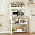 Large 5 Tier Bakers Rack with Electrical Outlets 39 Inch Microwave Stand Coffee Bar Kitchen Storage Shelf for Home Counter Space Organizer