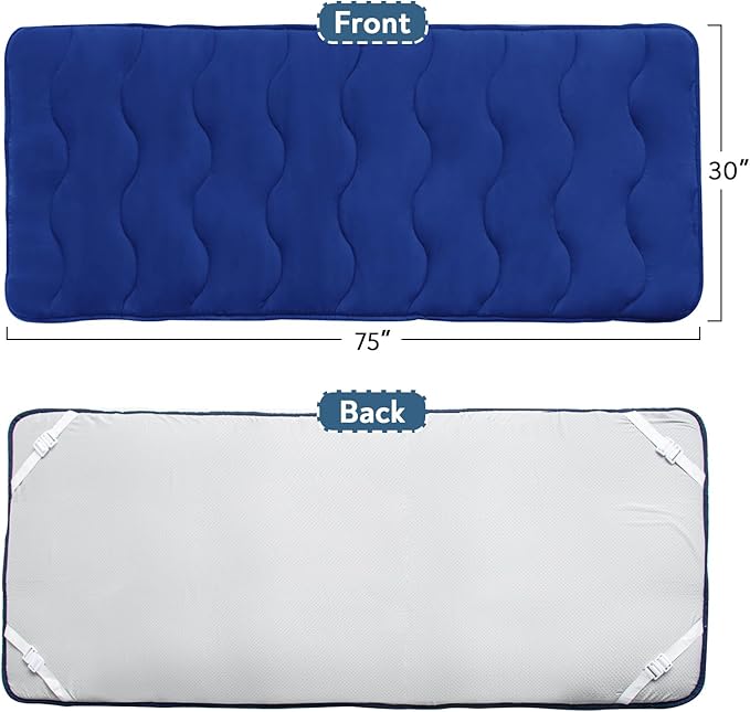 Cot Mattress Pad 30x75 Quilted Foam Camping Cot Mattress Topper with Anti-Slip Bottom Breathable &amp Comfortable Cot Pads for Camping/Rv Bunk/Narrow Twin Beds Sleeping Cot Mattress Pad Only