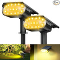2 Pack Solar Spot Lights Outdoor 1000 Lumens 64 LEDs IP67 Waterproof Landscape Lighting with 4 Modes - 2-in-1 Solar Spotlight &amp Pathway Light for Garden Yard Patio Decor Warm White