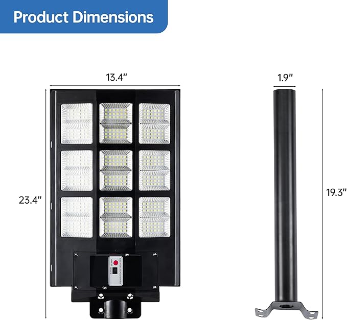 8000W Solar Street Lights Outdoor Waterproof – 240000LM 7000K LED with Motion Sensor 324 LEDs 240° Wide Angle Dusk to Dawn Solar Flood Lights for Yard Parking Lot Garage