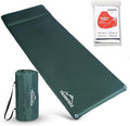 Throntrax Camping Sleeping Pad - Ultralight Camping Mat with Pillow Built-in - 3.1 Thick | Self-Inflating &amp Suitable for All Seasons - Compact Sleeping Pad for Camping - Green
