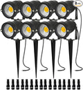 Low Voltage Landscape Lights 5W 500LM 12V 24V Outdoor LED Landscape Lighting 3000K Warm White IP66 Waterproof Garden Pathway Lights Yard Lawn Spotlights with Connectors (8 Pack)