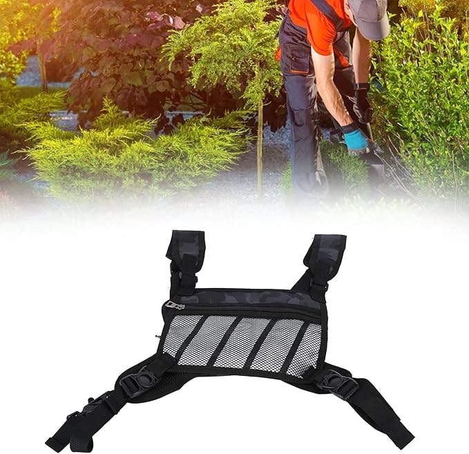 Gardening Vest Bag Black Camouflage Outdoor Running Backpack Vest Bag Storage Bag for Man Woman Running