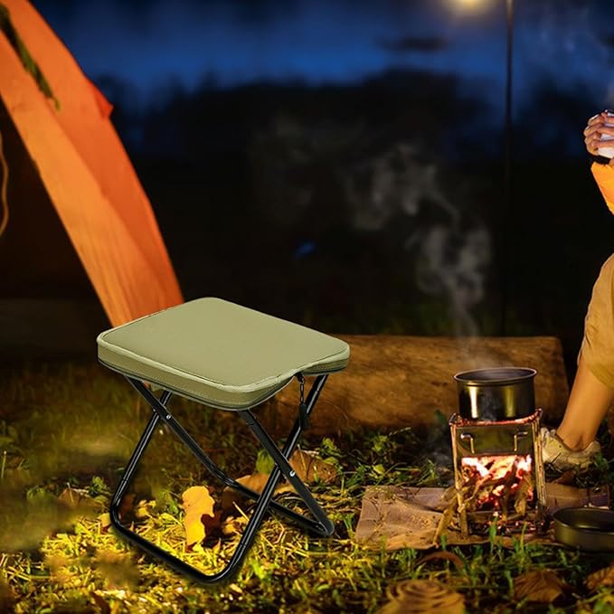 Folding Stool Footstool Compact Packable Frame Camping Furniture Picnic Chair Seat Portable Camping Stool for Travel Lounge