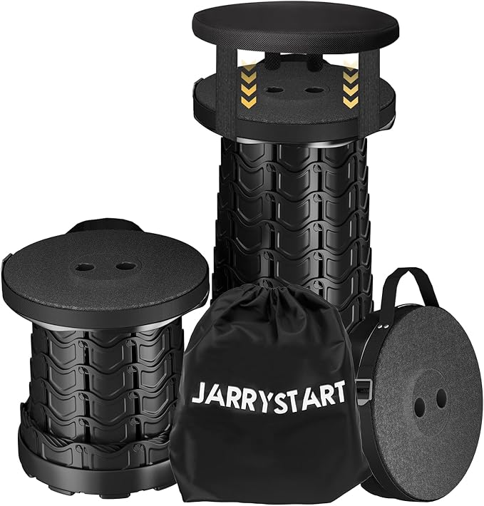 Upgraded Collapsible Stool with Detachable Cushion &amp Waterproof Bag - 400lbs Heavy Duty Portable Folding Stool for Adults Telescoping Camping Seat with Carrying Straps for Fishing Hiking Travel B