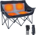 DoCred Heated Double Camping Chair Heated Folding Camping Chairs Loveseat Outdoor SportsHeating Oversized Loveseat Chairs for Adults2 Person Camp Chair with 3 Heat Levels Battery NOT Included
