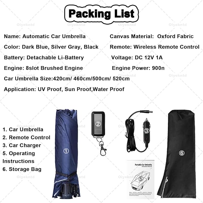 Car Tent Cover Folding Sun Protection Carport Fully Automatic Summer Car Umbrella Cover Tent Movable Carport Canopy with Remote Control for Outdoor Camping Tent Grey-4.6m
