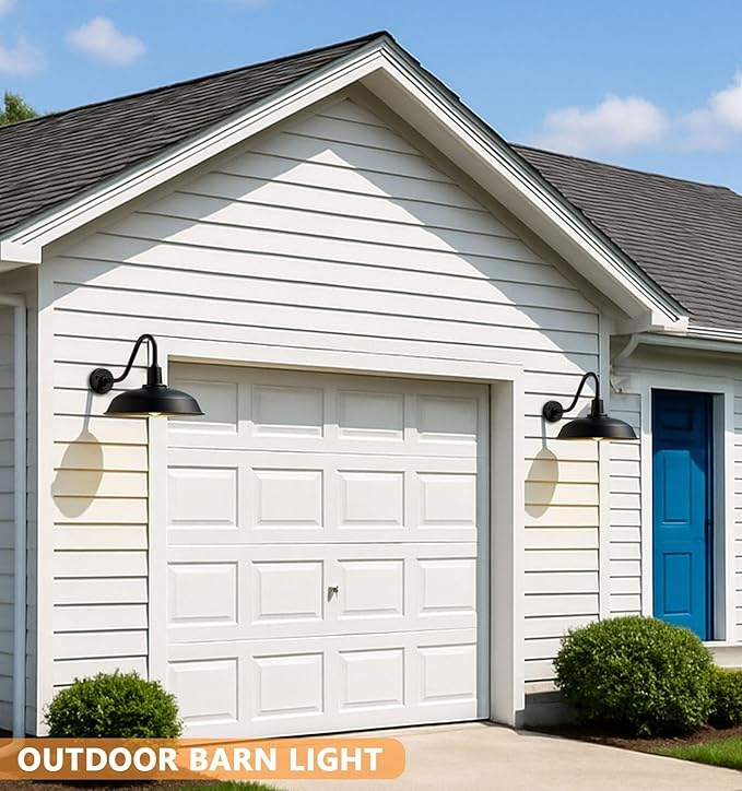 Large 18 Outdoor Gooseneck Barn Lights Farmhouse Style Outdoor Gooseneck Lights for Porch Shed Entryway - 2 Pack